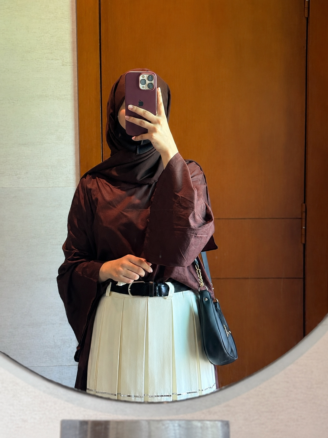 Chocolate Brown & Cream Cotton Skirt Set