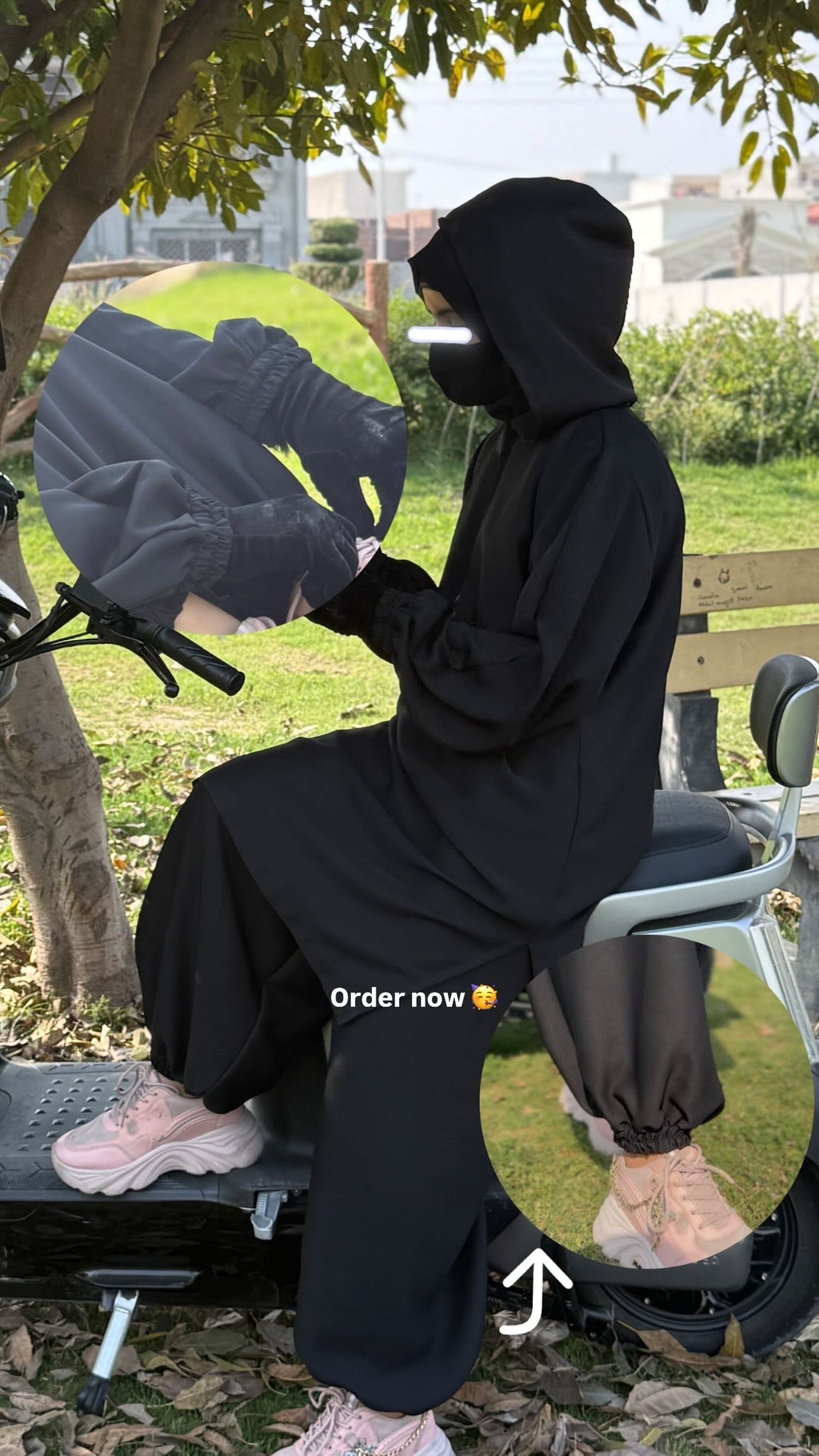 Onyx Rider: Premium Biker-Cut Modest Wear
