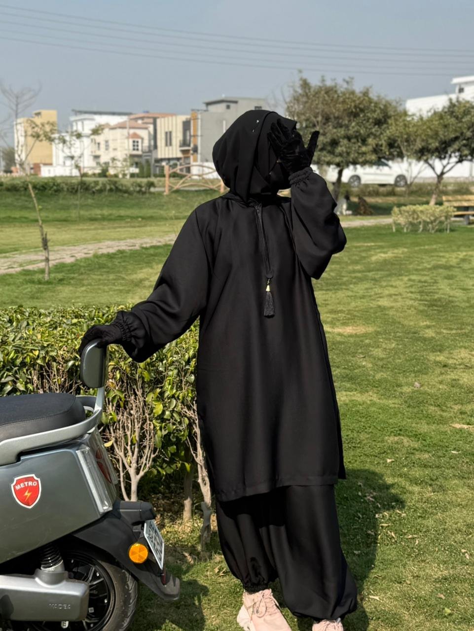 Onyx Rider: Premium Biker-Cut Modest Wear