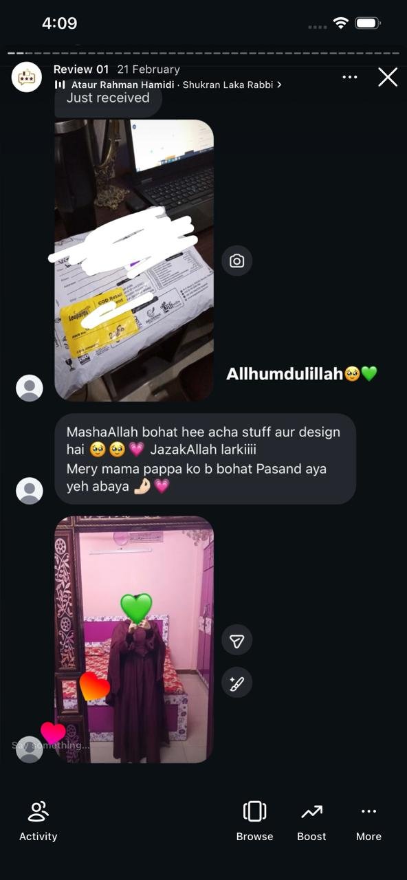 Ayzal Collection customer feedback screenshot
