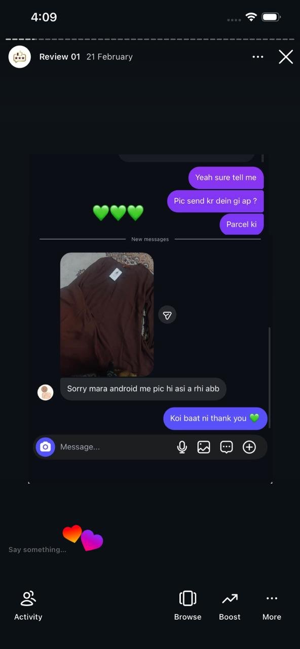 Ayzal Collection customer feedback screenshot
