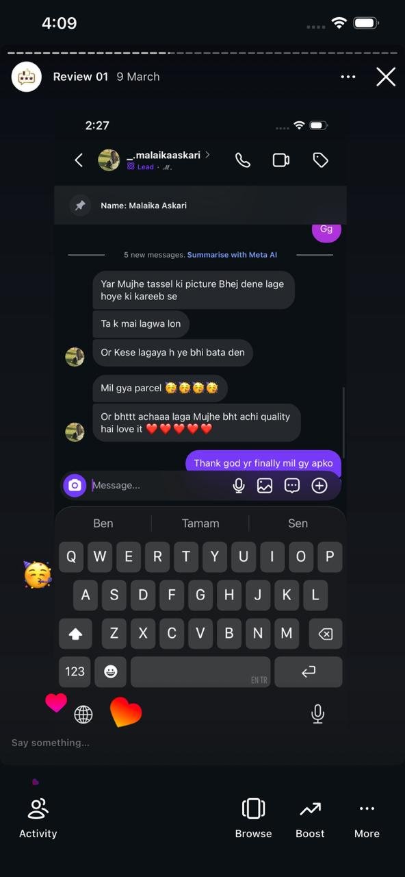 Ayzal Collection customer feedback screenshot