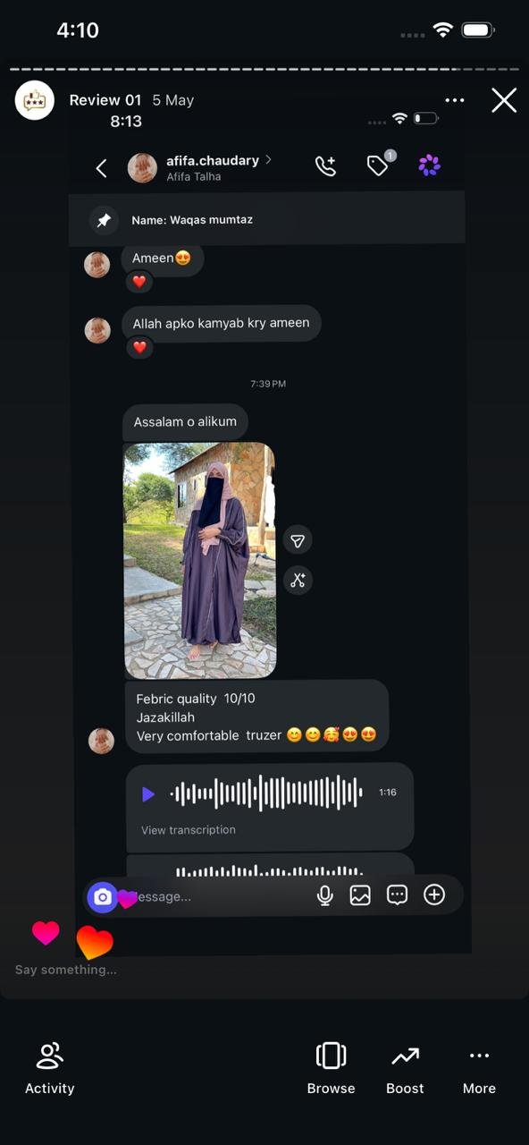 Ayzal Collection customer feedback screenshot